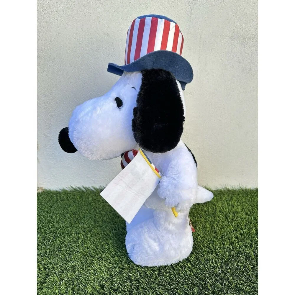 SNOOPY 4th of July PORCH DOOR GREETER PATRIOTIC USA PEANUTS PLUSH 22" Decoration - Picture 4 of 14